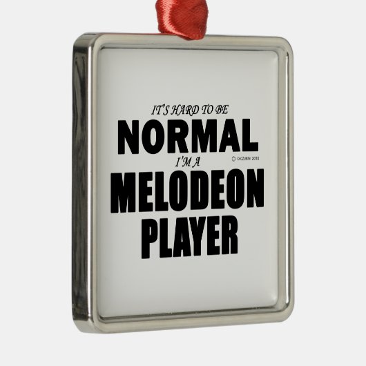 Normaler Melodeon Player Silbernes Ornament (Rechts)