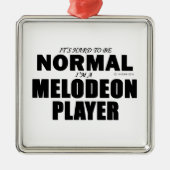 Normaler Melodeon Player Silbernes Ornament (Vorne)