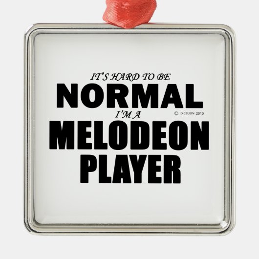 Normaler Melodeon Player Silbernes Ornament (Vorne)