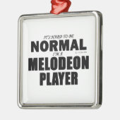 Normaler Melodeon Player Silbernes Ornament (Links)
