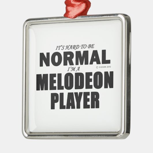 Normaler Melodeon Player Silbernes Ornament (Links)