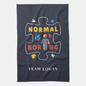 Normalerweise ist langweiliges Autismus Bewusstsei Geschirrtuch (Vertikal)