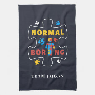 Normalerweise ist langweiliges Autismus Bewusstsei Geschirrtuch