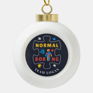 Normalerweise ist langweiliges Autismus Bewusstsei Keramik Kugel-Ornament