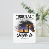 Normalerweise kommt Jesus nicht zurück für Pferdef Ankündigungspostkarte (Stehend Vorderseite)