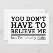 Normalerweise richtig postkarte (Vorne/Hinten)