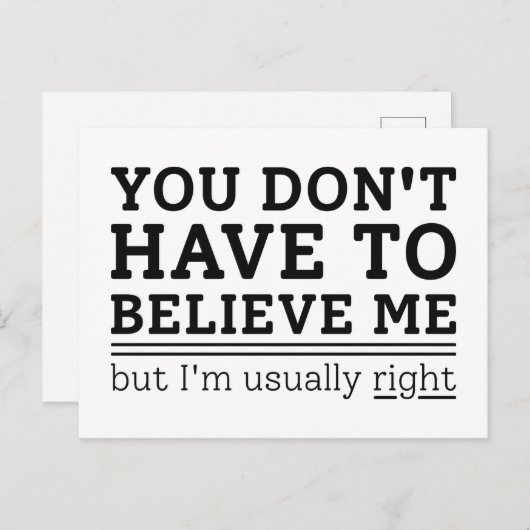 Normalerweise richtig postkarte (Vorne/Hinten)