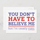 Normalerweise richtig postkarte (Vorne/Hinten)