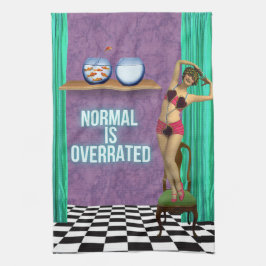 Normalerweise wird Funky & Fun Altered Art überbew Geschirrtuch