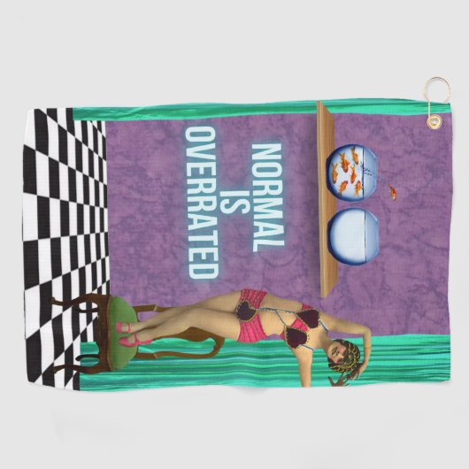 Normalerweise wird Funky & Fun Altered Art überbew Golfhandtuch (Horizontal)