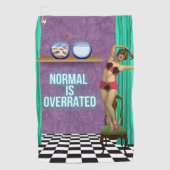 Normalerweise wird Funky & Fun Altered Art überbew Golfhandtuch (Vorderseite)