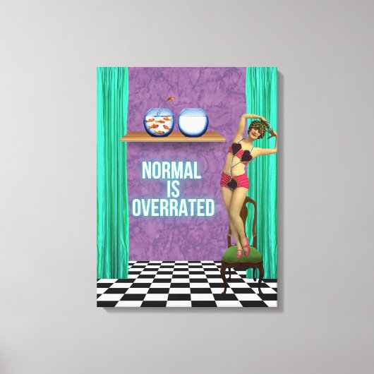 Normalerweise wird Funky & Fun Altered Art überbew Leinwanddruck (Vorderseite)