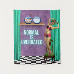 Normalerweise wird Funky & Fun Altered Art überbew Wandteppich
