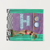 Normalerweise wird Funky & Fun Altered Art überbew Wandteppich (Vorderseite (Horizontal))