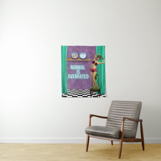 Normalerweise wird Funky & Fun Altered Art überbew Wandteppich (Beispiel)