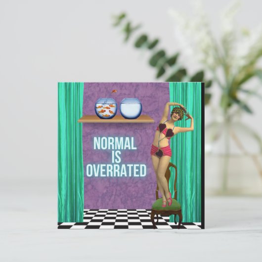 Normalerweise wird Funky & Fun Flat Card überbewer Karte (Stehend Vorderseite)