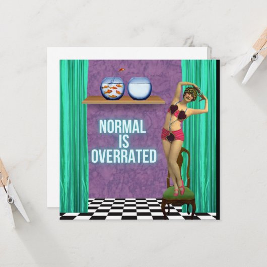 Normalerweise wird Funky & Fun Flat Card überbewer Karte (Vorderseite/Rückseite Beispiel)