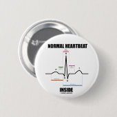 Normales Herzschlag-Innere (ECG EKG) Button (Vorne & Hinten)