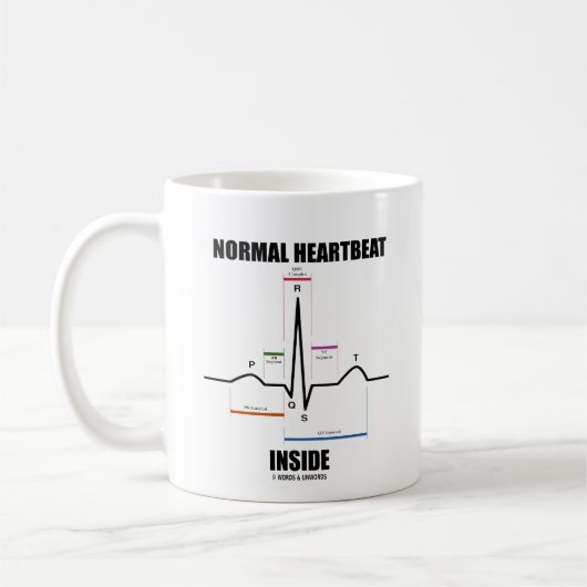 Normales Herzschlag-Innere (ECG EKG) Kaffeetasse (Links)