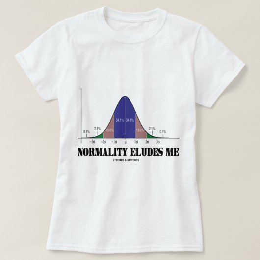 Normalität weicht mir aus (Bell-Kurven-Spaß) T-Shirt (Design vorne)