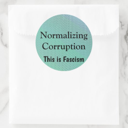 Normalizing Corruption Runder Aufkleber (Tasche)