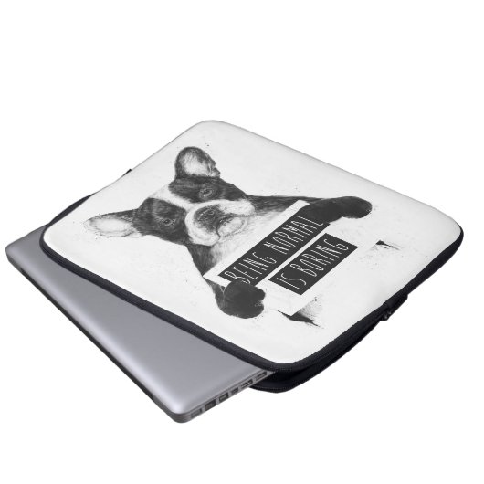 Normalsein ist langweilig laptopschutzhülle (Vorne Knopf)