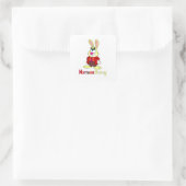 Norman Bunny Quadratischer Aufkleber (Tasche)