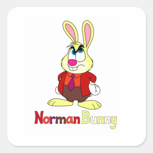 Norman Bunny Quadratischer Aufkleber (Vorderseite)