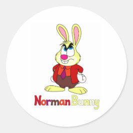 Norman Bunny Rundumaufkleber Runder Aufkleber