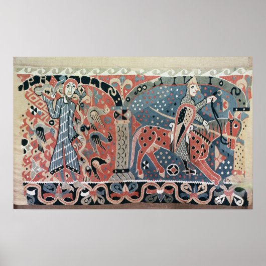 Norman cavalier auf einem piebald Pferd Poster (Vorne)