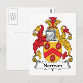 Norman Familienwappen Postkarte (Vorne/Hinten)