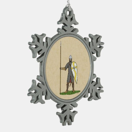 Norman Knight Circa 1066 Schneeflocken Zinn-Ornament (Links)