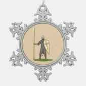 Norman Knight Circa 1066 Schneeflocken Zinn-Ornament (Vorderseite)