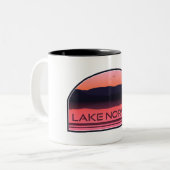 Norman North Carolina Red Sunrise Lake Zweifarbige Tasse (Vorderseite Links)