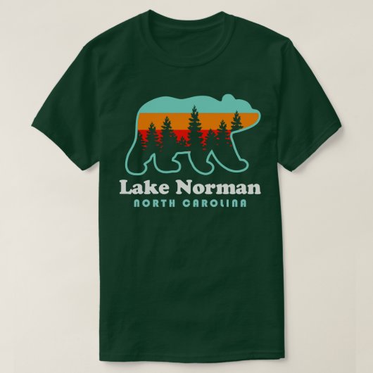 Norman North olina Bear Retro Sunset T-Shirt (Design vorne)