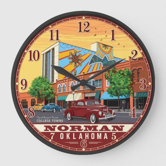 Norman Oklahoma Große Wanduhr (Vorderseite)