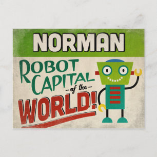 Norman Oklahoma Roboter - Lustige Vintage Postkarte