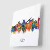 Norman Oklahoma Skyline Quadratische Wanduhr (Winkel)