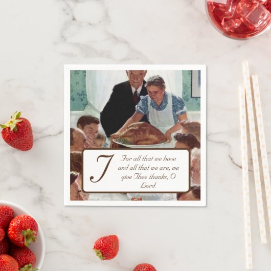 Norman Rockwell Anpassbarer Erntedank Serviette (Beispiel)