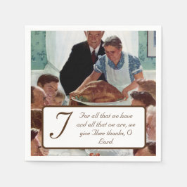 Norman Rockwell Anpassbarer Erntedank Serviette