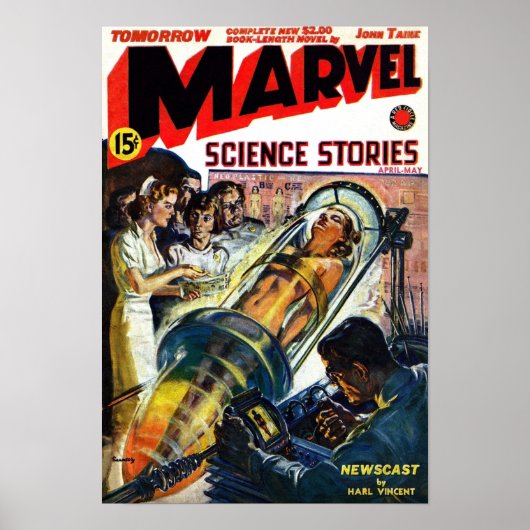Norman Saunders Titelseite von Marvel Science Stor Poster (Vorne)