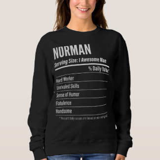 Norman serviert Kalorien mit dem Etikett "Size Nut Sweatshirt