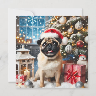 Norman T Mops Snowy Feiertagskarte