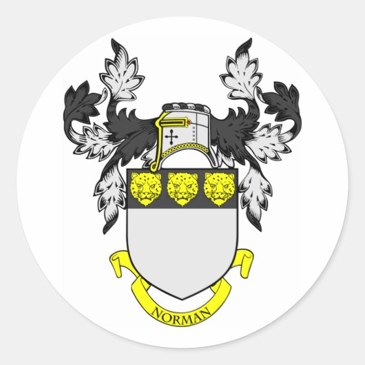 NORMAN-Wappen Runder Aufkleber (Vorderseite)