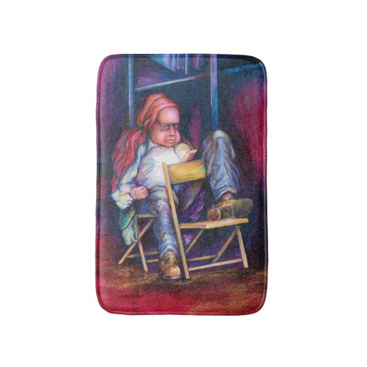 Norman zeichne lieber in seinem Schlaf Badematte (Vorderseite Vertikal)