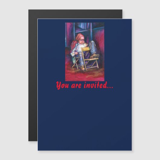 Norman zeichne lieber in seinem Schlaf Magneteinladung (Vorne/Hinten)