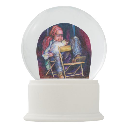 Norman zeichne lieber in seinem Schlaf Schneekugel (Rückseite)