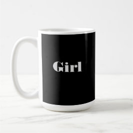 Normande Schriftart Girl Text mit klassischen Tass Kaffeetasse