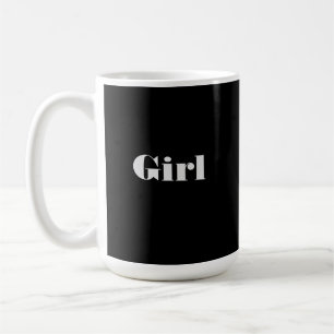 Normande Schriftart Girl Text mit klassischen Tass Kaffeetasse