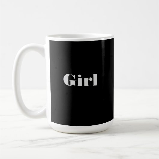 Normande Schriftart Girl Text mit klassischen Tass Kaffeetasse (Links)